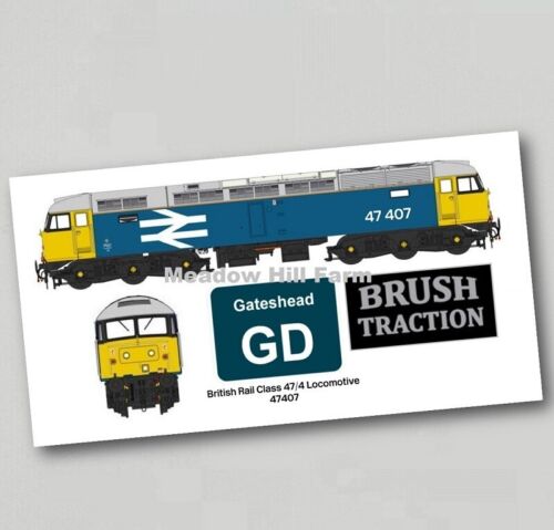 British Rail Class 47 Magnes na lodówkę 47407 Diesel BR Duże logo Niebieska Gateshead - Zdjęcie 1 z 2