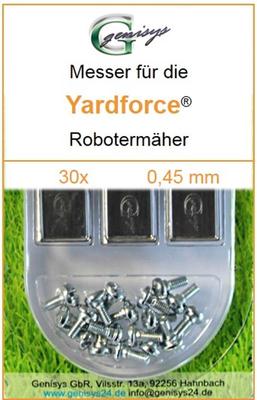 30 Ersatz - Messer - Klingen 0,45mm für Yardforce SC 600 Eco SA 900 SA 600 H