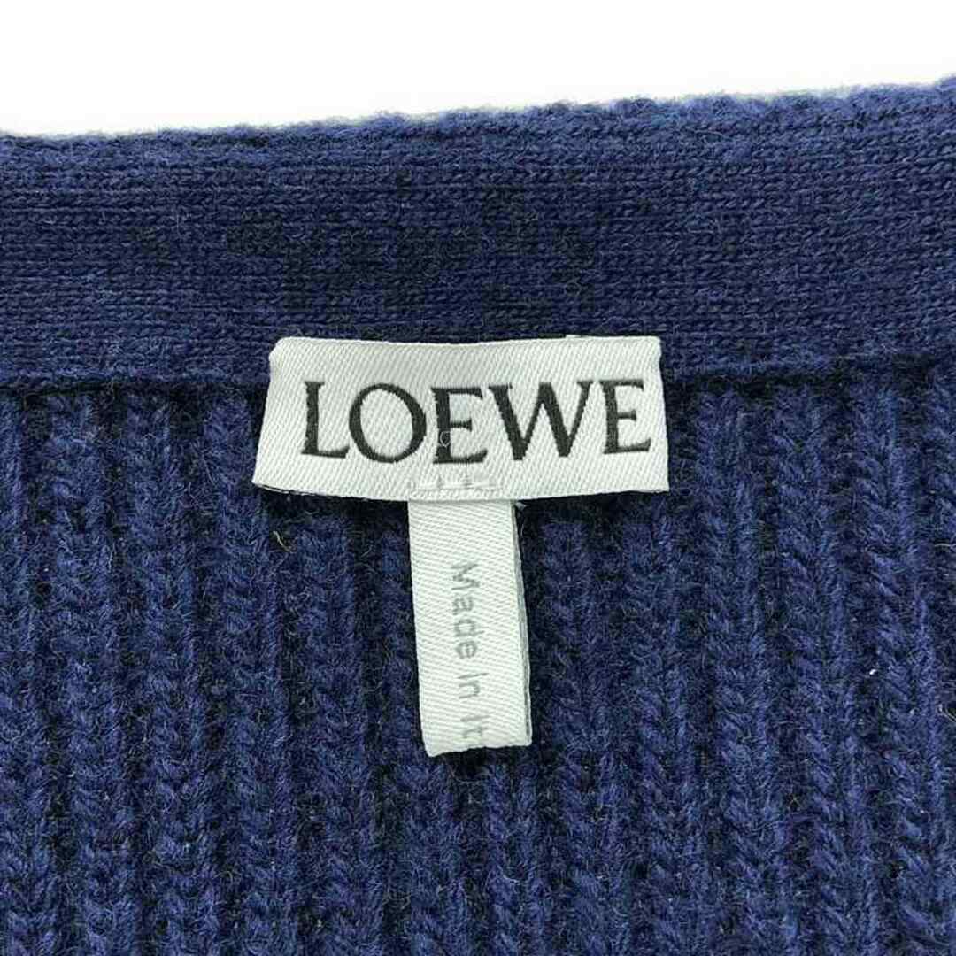 LOEWE - 良品 LOEWE ロエベ Balloon sleeve V-neck sweat バイカラー ニットセーター S540Y14K18 サイズM ネイビー レディース 古着 中古 USED LOEWE - 良品 LOEWE ロエベ Balloon sleeve V-neck sweat バイ