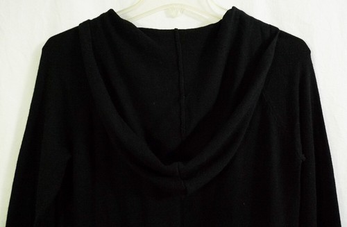 Philosophy Republic Pom Pom Drawstring Black Knit Hoodie Sweater size Small - Imagen 8 de 10