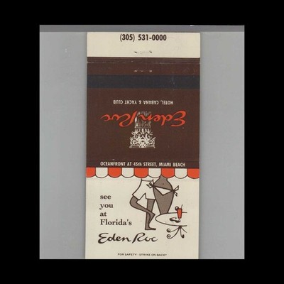 Matchbook Cover - Miami Beach FL Eden Roc Resort & Spa
