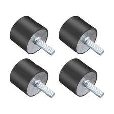 4pcs 25x20mm M6 Thread Rubber Mounts, Cylindrical Vibration Isolators with Studs