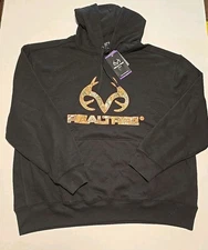 Realtree Deer Black Camo Hooded Hoodie Sweatshirt Size XXL NWT New