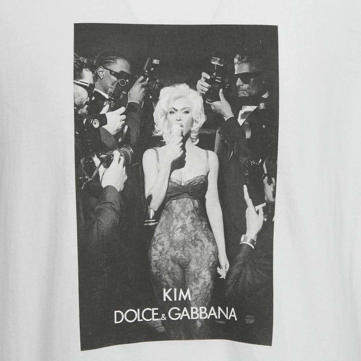 Dolce Gabbana x Kim White Printed Jersey TShirt XL | eBay
