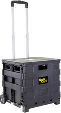 Quik Cart Sport Collapsible Rolling Crate on Wheels for Teachers Tote Basket 80