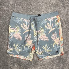 Roark Shorts Mens 32 Gray Chiller Cendrawasih Floral Baord Shorts Swim 6" Inseam