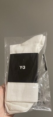 Adidas x Y-3 White Crew Socks - Men s Large - Brand New In Plastic