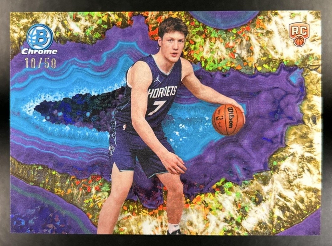 2025-26 Bowman Kon Knueppel Crystalized RC SSP Gold Crystal Refractor #/50