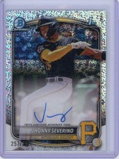 Jhonny Severino 2025 Bowman Chrome 1st Speckle Refractor Auto /299 Pirates