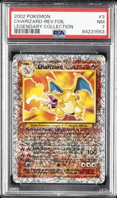 2002 POKEMON LEGENDARY COLLECTION #3 CHARIZARD-REVERSE FOIL PSA 7