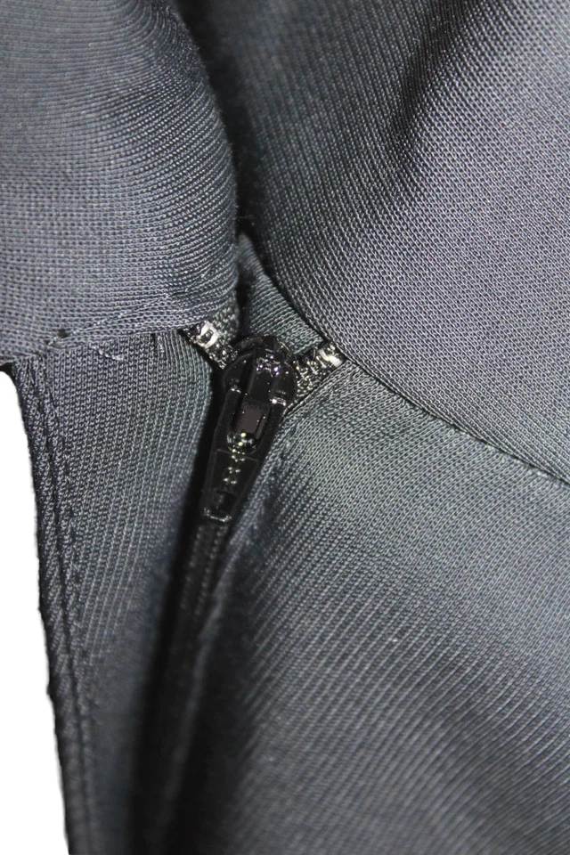 Mini Vestido Corto IRO Mujer Algodón Cremallera Corbata Frontal Forrado Plisado Azul Marino Talla EUR 34 Foto 4 de 4