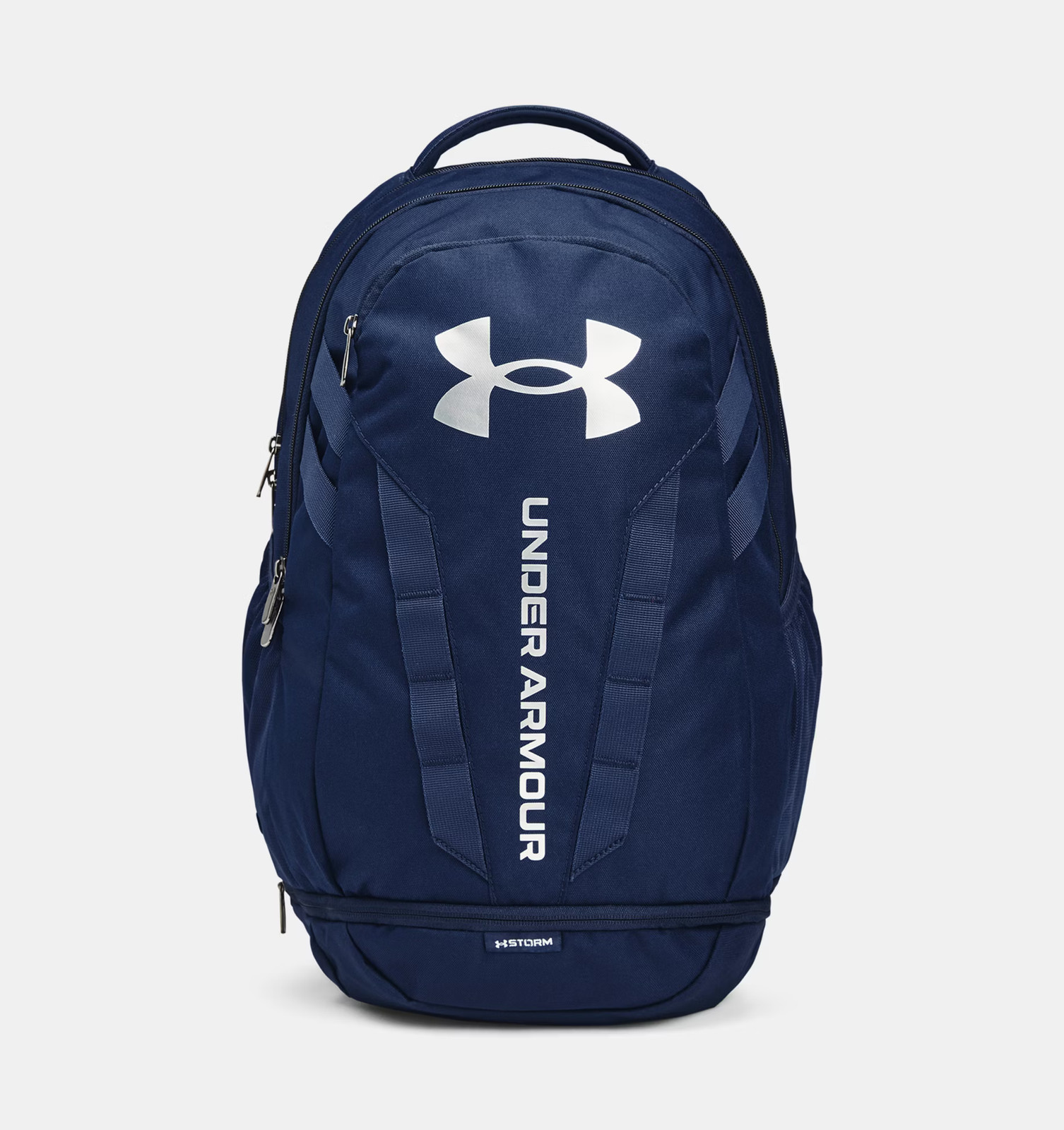Under Armour UA Hustle 5.0 Unisex OSFM 15" Laptop Backpack,Navy Blue/MTLC Silver