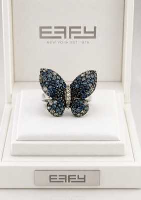 Effy 925 Sterling Silver blue Splash Sapphire Butterly Ring/NEW/Gift Sz 7