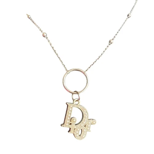 Christian Dior Collana di perle in argento con ciondolo firma Rolo Bead (CDXX035)