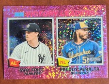 🔥 Max Fried Freddy Peralta 2026 Topps Heritage Chrome #5 Pink Sparkle