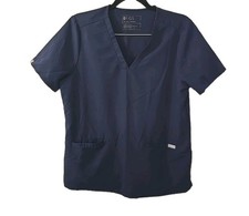 Figs Technical Collection Size L Casma Three Pocket Scrub Top FW110 Navy Blue