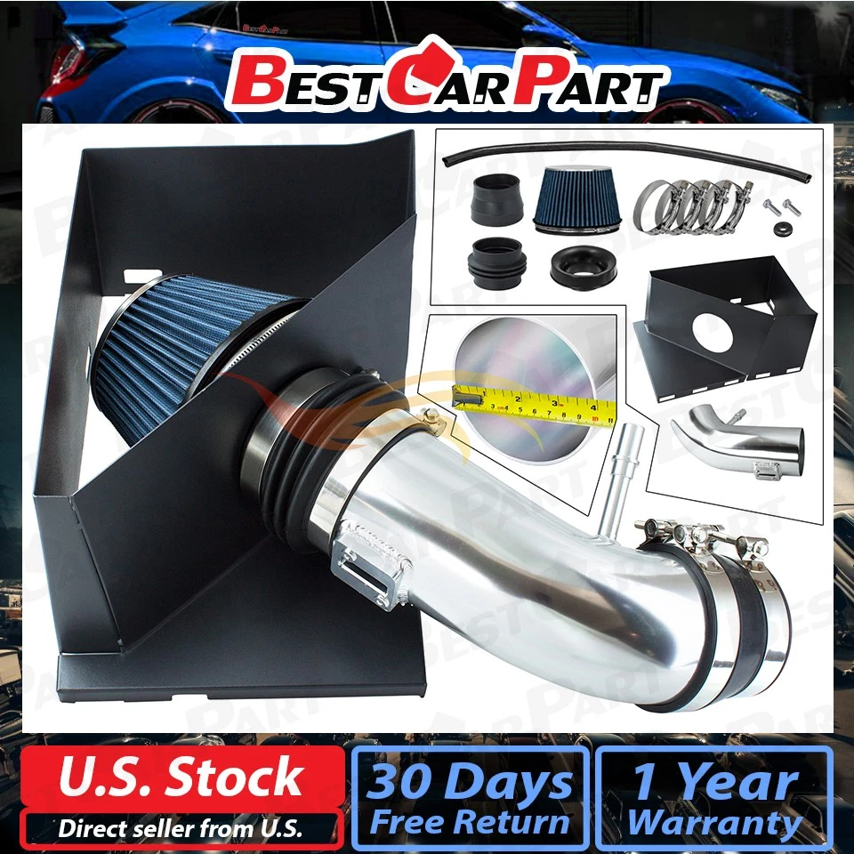 Kit de admisión de aire frío BCP AZUL PARA RAM 2500/3500 2014-2018 6,4 L V8 + filtro Foto 2 de 4