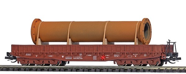 Busch 31181 - 1/120 / TT Flat Car Samm 4818 With Flange Pipe - New
