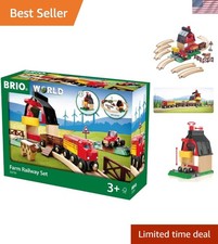 World Farm Railway Set - 20-Piece FSC-Certified Wood Train Set  Accessories ...