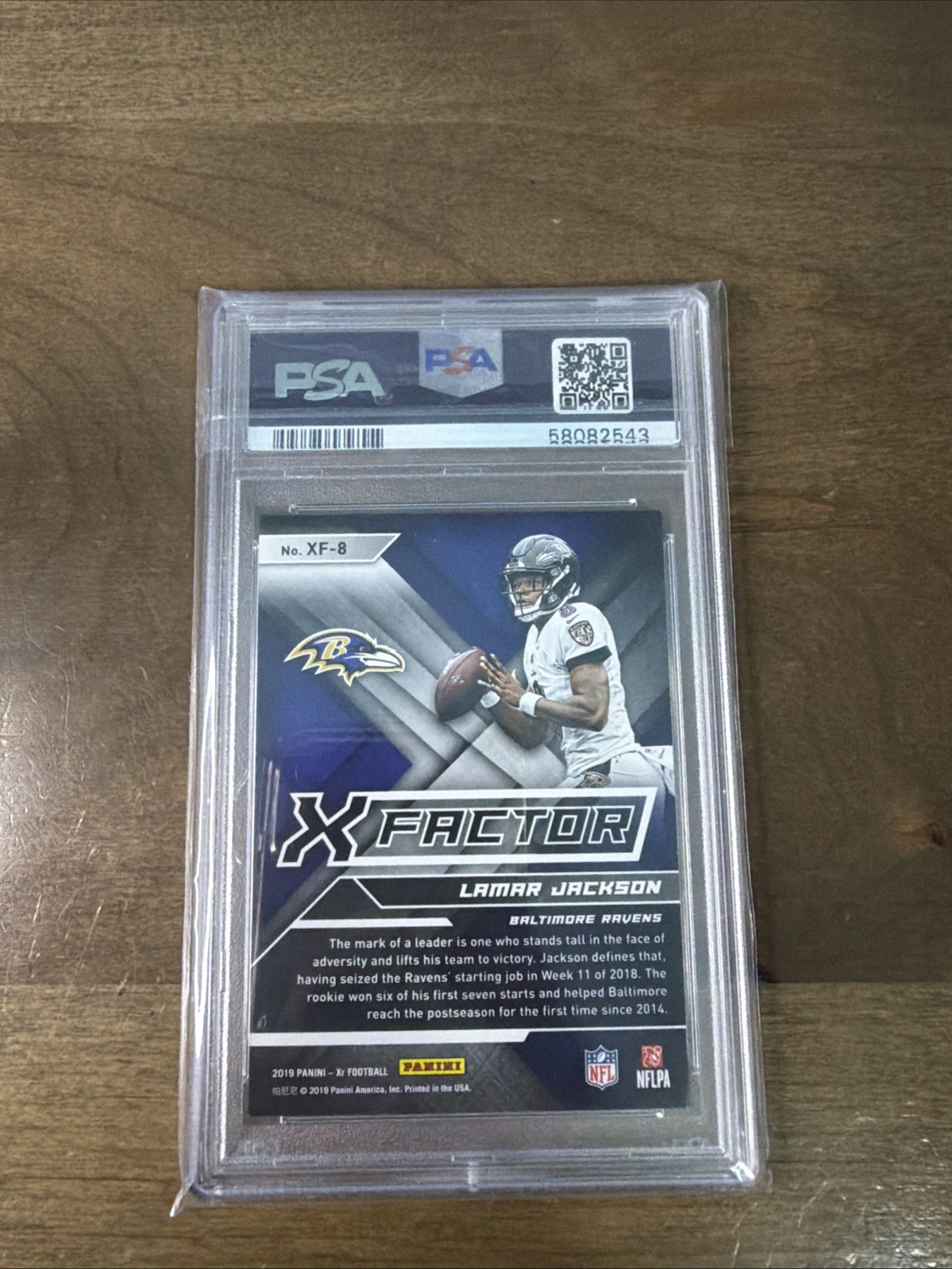2019 Panini XR X-Factor Lamar Jackson #XF8  PSA 8 /149 view 2