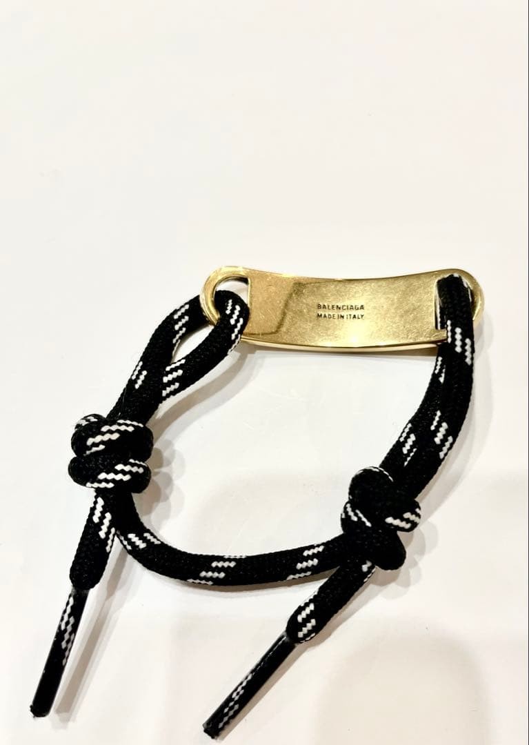 BALENCIAGA Plate Bracelet Black Gold Accessory Stylish From Japan y6748 thumbnail 10