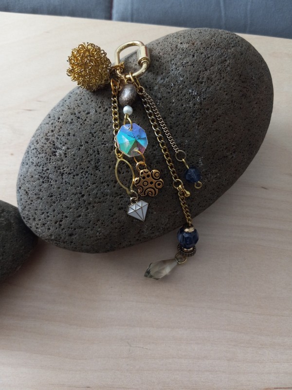 handmade BAG CHARM chain & charm KEY CHAIN bag/purse clip