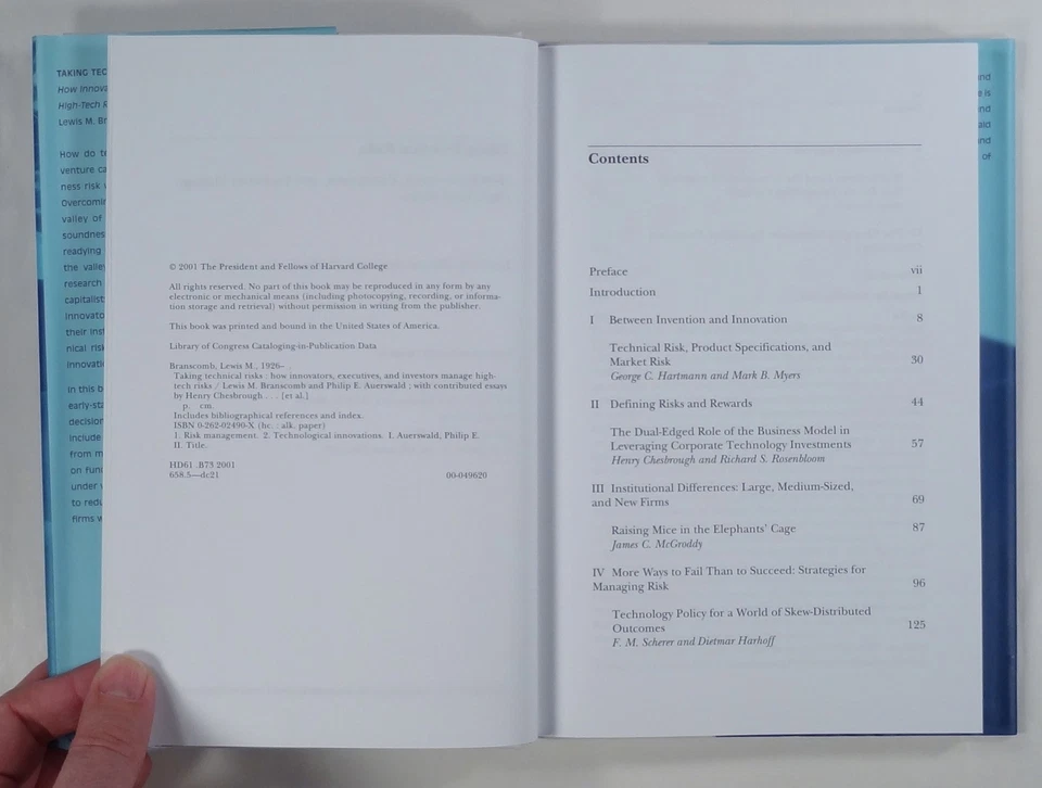 2001 Branscomb & Auerswald TAKING TECHNICAL RISKS organizational development MIT Foto 3 de 3