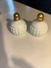Vtg Hobnail  Milk Glass Salt & Pepper Shakers Box 23#83