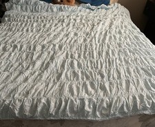 Pottery Barn Kids Reversible Full Duvet Cover Floral Ruched Shabby Country Blue