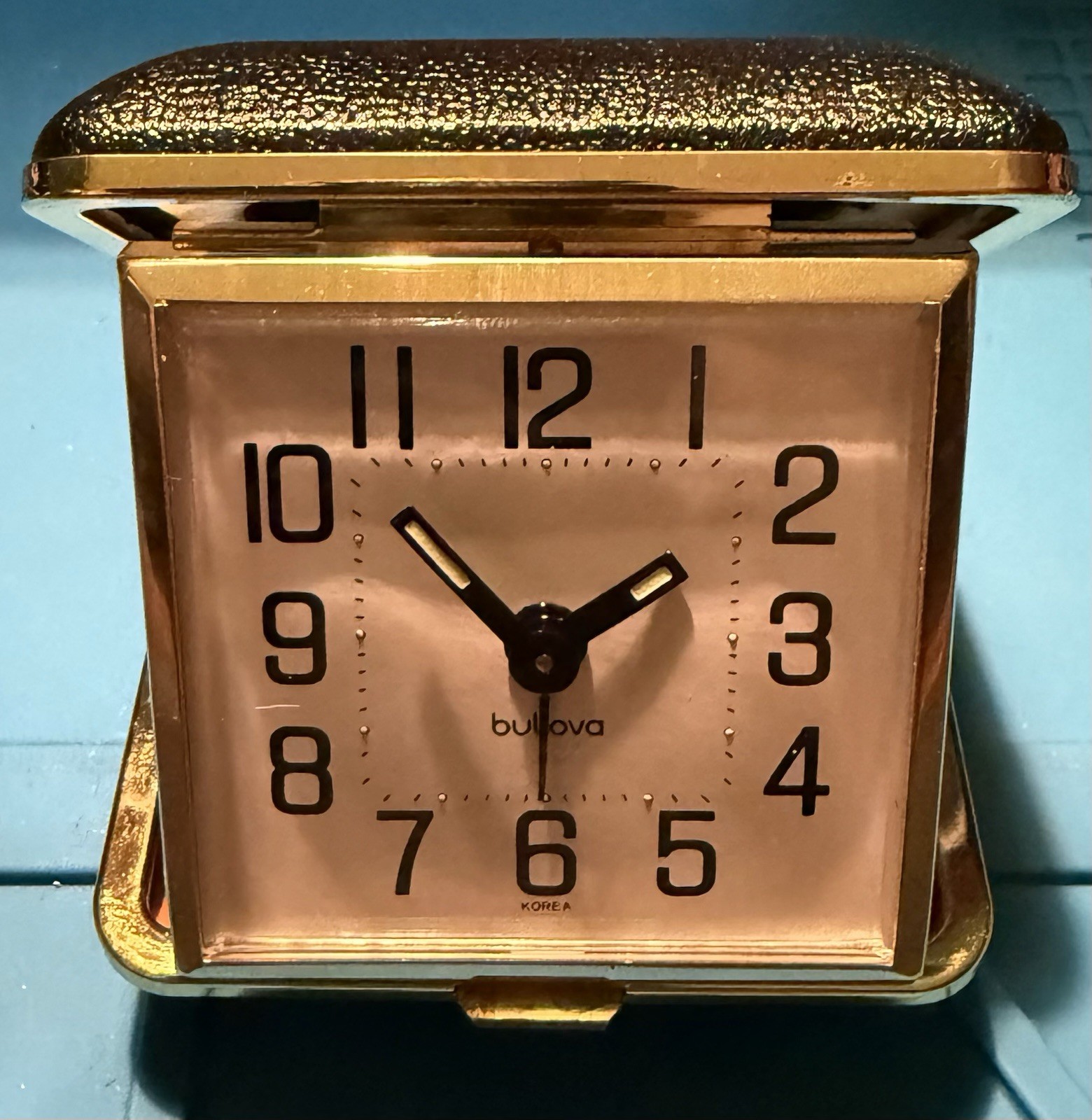 Bulova Wind Up Travel Alarm Clock With Original Box, Working photo Bulova Wind Up Travel Alarm Clock With Original Box, Working photo