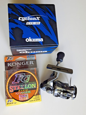 Okuma CyclonX CYC-20 - Spinnrolle,  Forellenrolle,  + Angelschnur 0,20/100m