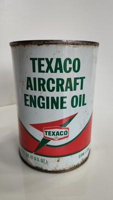 Rare Texaco Aircraft Engine Quart (32oz) Oil Can 1968- Can is Full UNOPENED