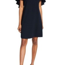 NWOT Elie Tahari Navy Mini Dress with Ruffle Sleeves