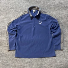 Indianapolis Colts Sweater Mens XXL NFL Football Fleece Quarter Zip Team Apparel