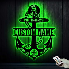 Personalized Anchor Metal Sign , Navy Boot Camp PIR/Graduation Anchor Metal Sign