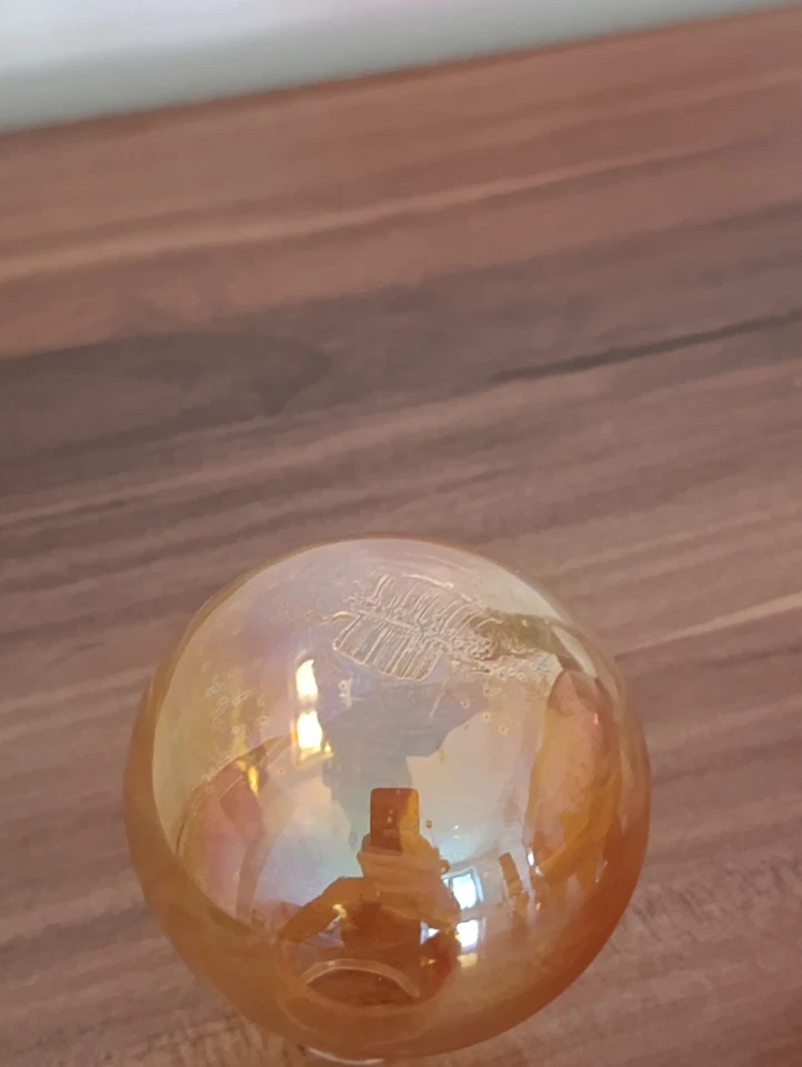 Vintage Glas Karaffe Likör Flasche rot orange mundgeblasen Bleikristall Art Deko - Bild 4 von 4