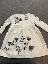 Tea Collection Girls Party Dress Floral Embroidered Size 4