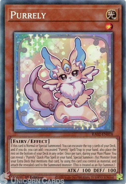 RA02-EN018 Purrely : Collector's Rare 1st Edition YuGiOh Card