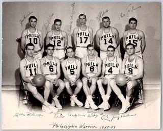 1948 49 Philadelphia Warriors NBA Basketball Team Signed Photo w/ Joe Hulks