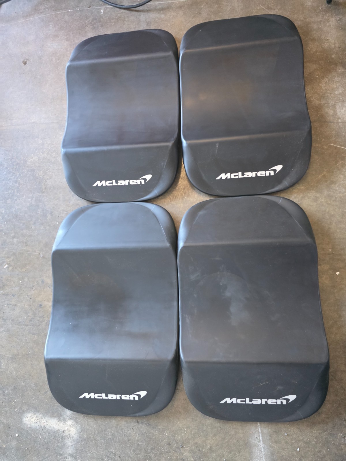 Kuberth McLaren Branded Tire Cradles Wheel Chocks Set of 4 Garage Display