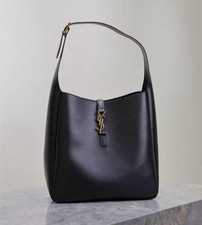 Saint Laurent Black Shoulder Bag, Gold Logo, ...