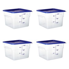 FSUON 4 Pack Clear 12Qt Polycarbonate Food Storage Containers w/ Lids Handles