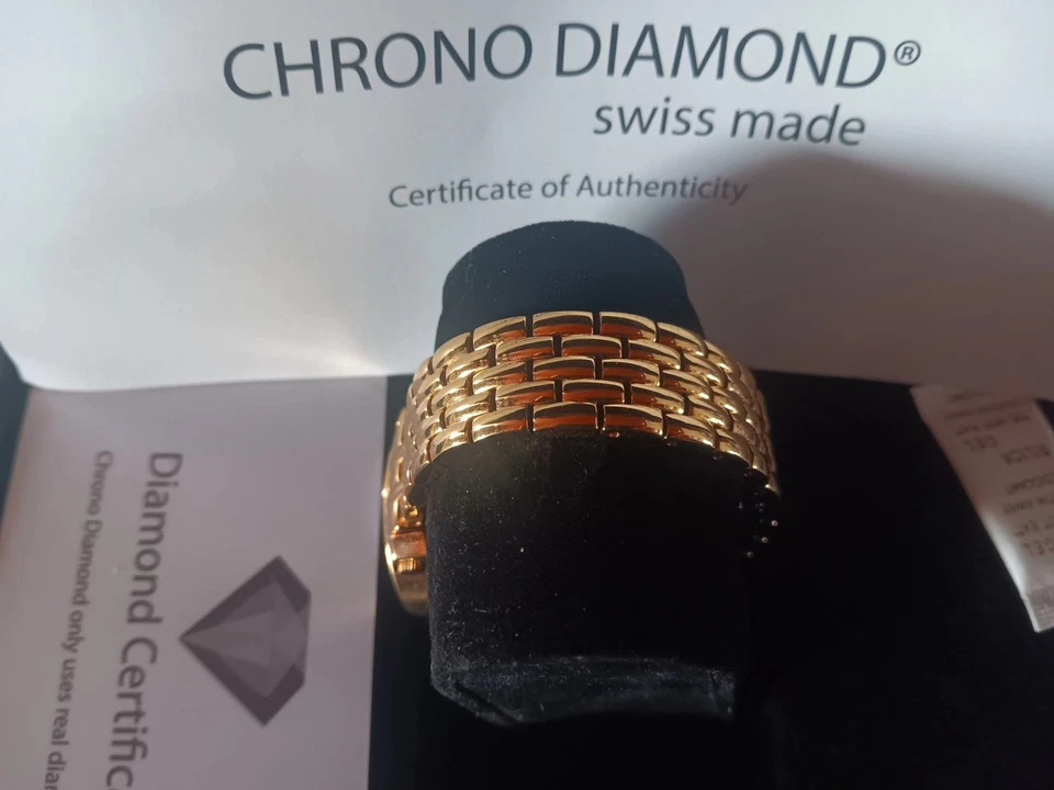 Nesta Chrono Diamond Uhr  Gold schwarz,UVP 1600,00 EURO  - Bild 3 von 4