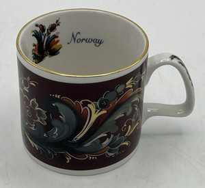 Nord Suvenir Rosemaling Espresso Mug Cup Norway Porcelain Unni Marie Lien Artist