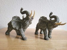 Pair of Elephant Ornamental Figurines Realist...
