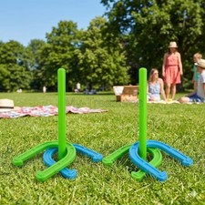 New Play Day Horseshoe Game Lot of 2 Sets Outdoor Lawn Toss Game for Kids