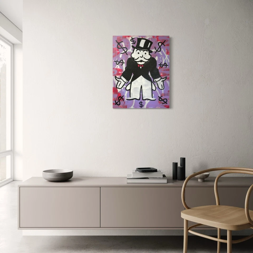 Pintura de quilates dorados / Monopoly banksy stik Alec M warhol kaws Foto 2 de 4