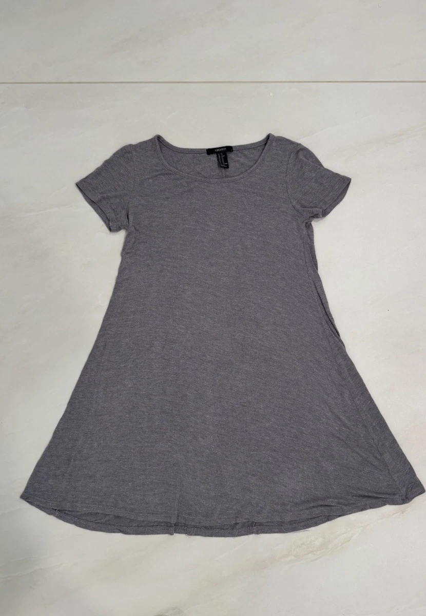 forever 21 grey t shirt dress Plus Size Cuffed T-Shirt Dress