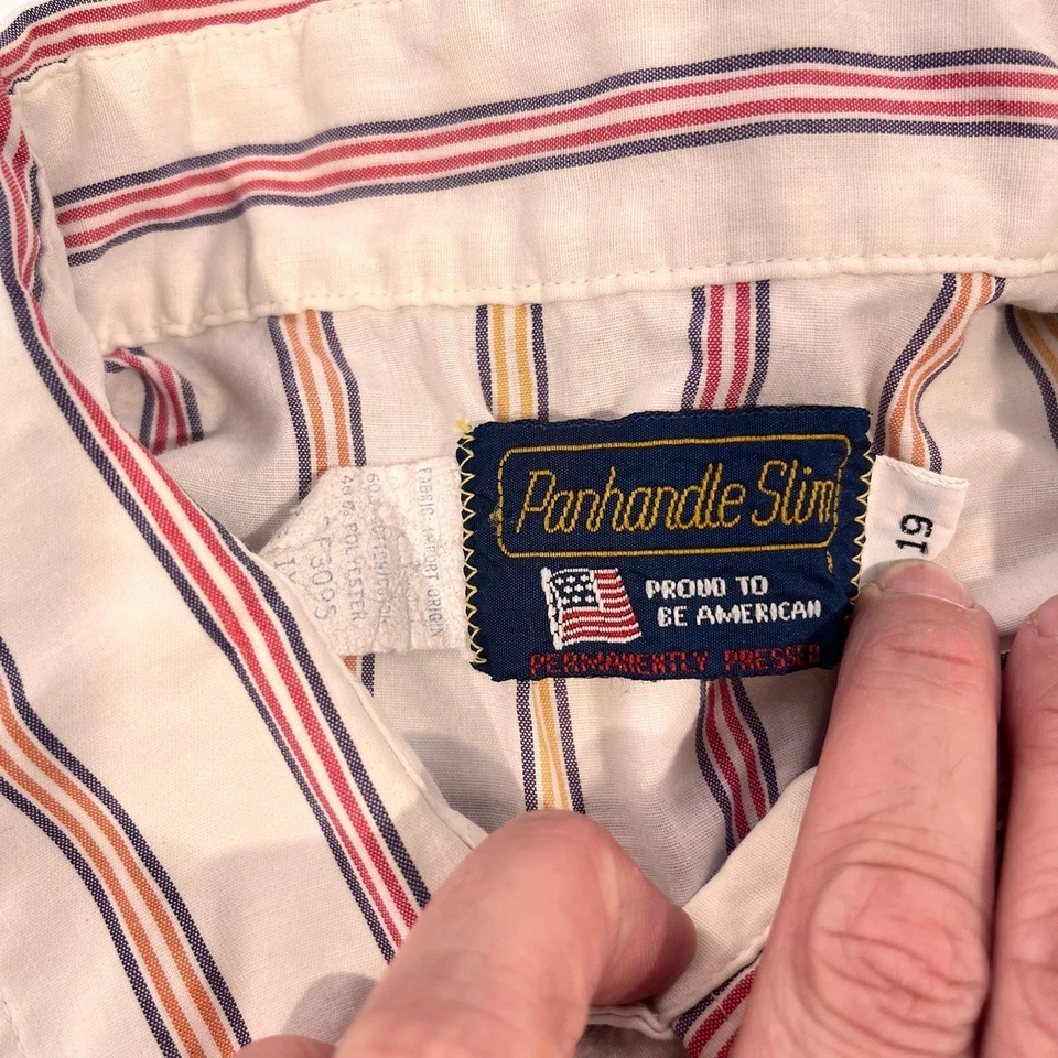 vintage Men's western shirt Panhandle Slim Pearl Snap short sleeve button down  - Image 4 of 4
