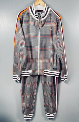 Lonsdale The Gentlemen Tracksuit Mens XL Check Plaid Full Zip Jacket Joggers